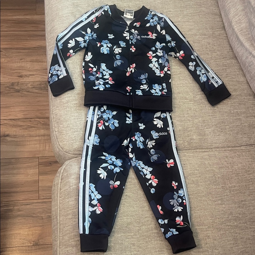 Adidas Kids' Navy Floral Track Suit